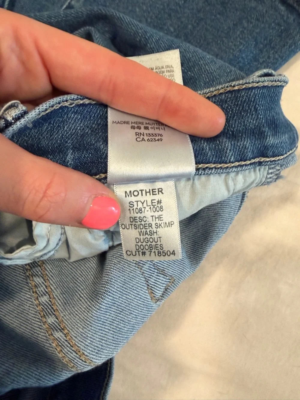 Mother The Outsider Skimp Jeans in Dugout Doobies Wash - Size 29 - Picture 4 of 6